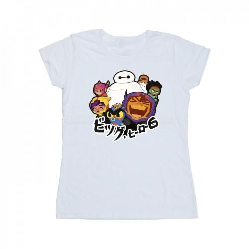 

Disney Womens/Ladies Big Hero 6 Baymax Group Manga Cotton T-Shirt білий
