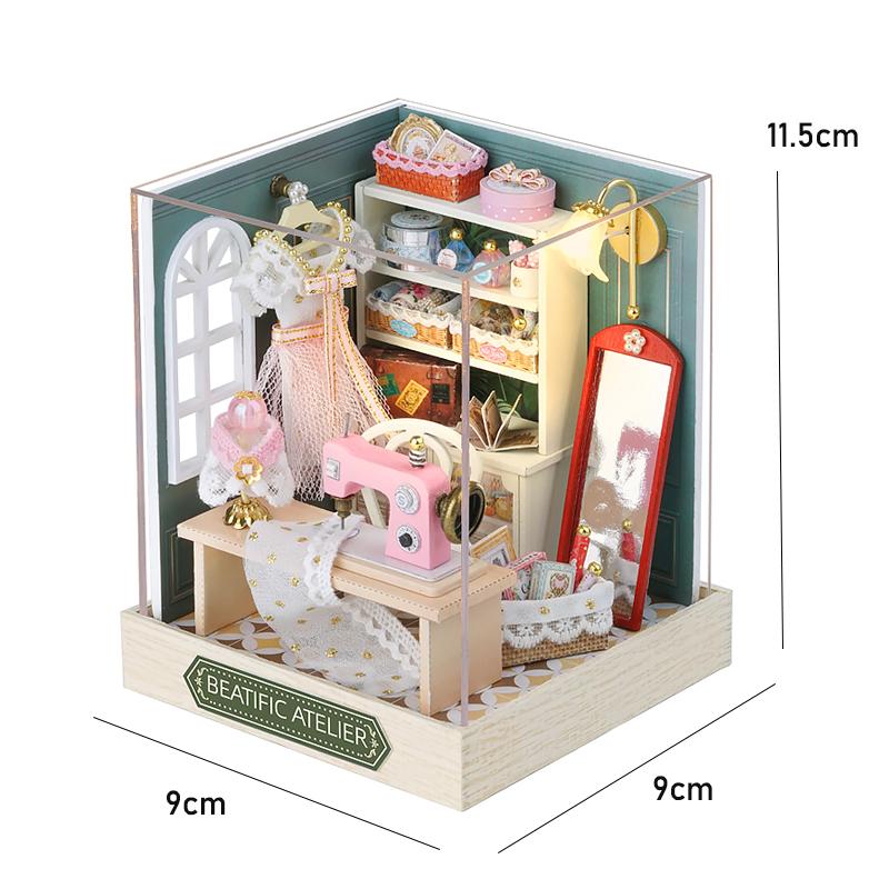 Wooden Doll House Casa Diy  Miniature Dollhouse 3D Puzzle Assembly Building Toys With Furniture LED Lights For Children Gifts