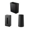 Jitsugyo Trash Can Tower Square Black 2916 + Magnetic Tissue Case Regular Size Black [Compatible Sizes: Inner Dimensions