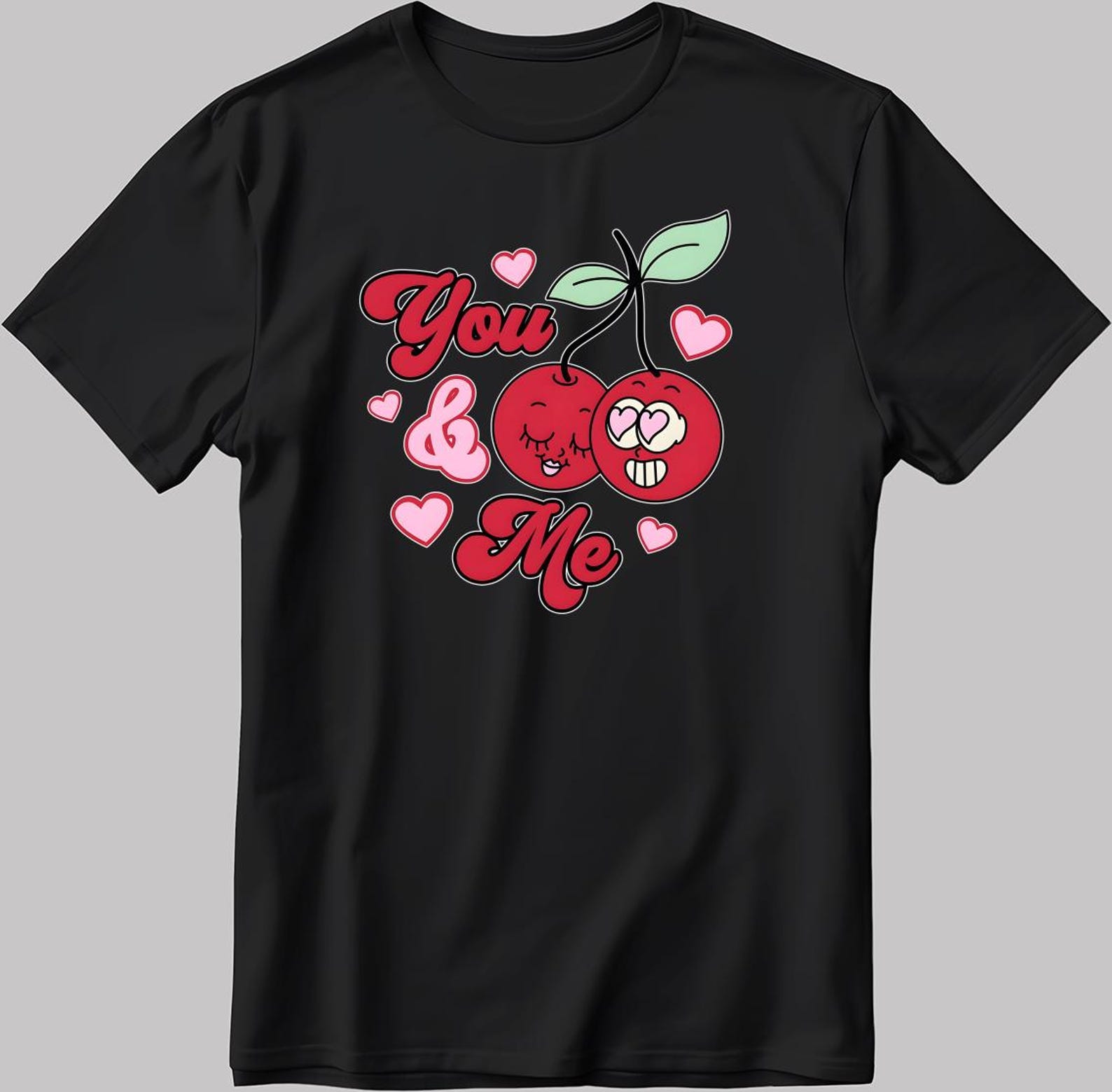 You Me Cherry Couple Short Sleeve T-Shirt Men / Woman KA110 M
