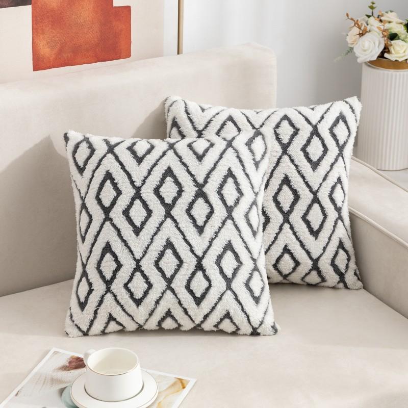 Nordic Throw Pillowcase Without Core Jacquard Single-sided Sofa Living Room Cushion Simple High-end Bedroom Bay Window Pillowcase