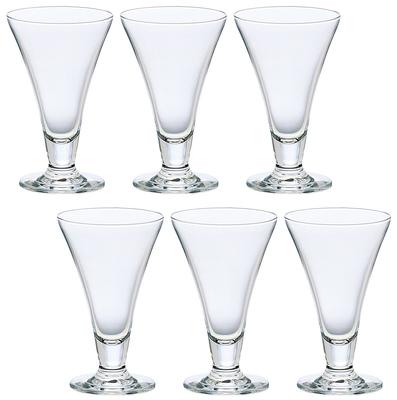 ADERIA Dressy Parfaitglas Klar 290ml 6er Set Hergestellt in Japan Dessert Eisbecher Behälter Glas Stilvoll Eiscreme Cream Soda mit Füßen Kaffeehaus