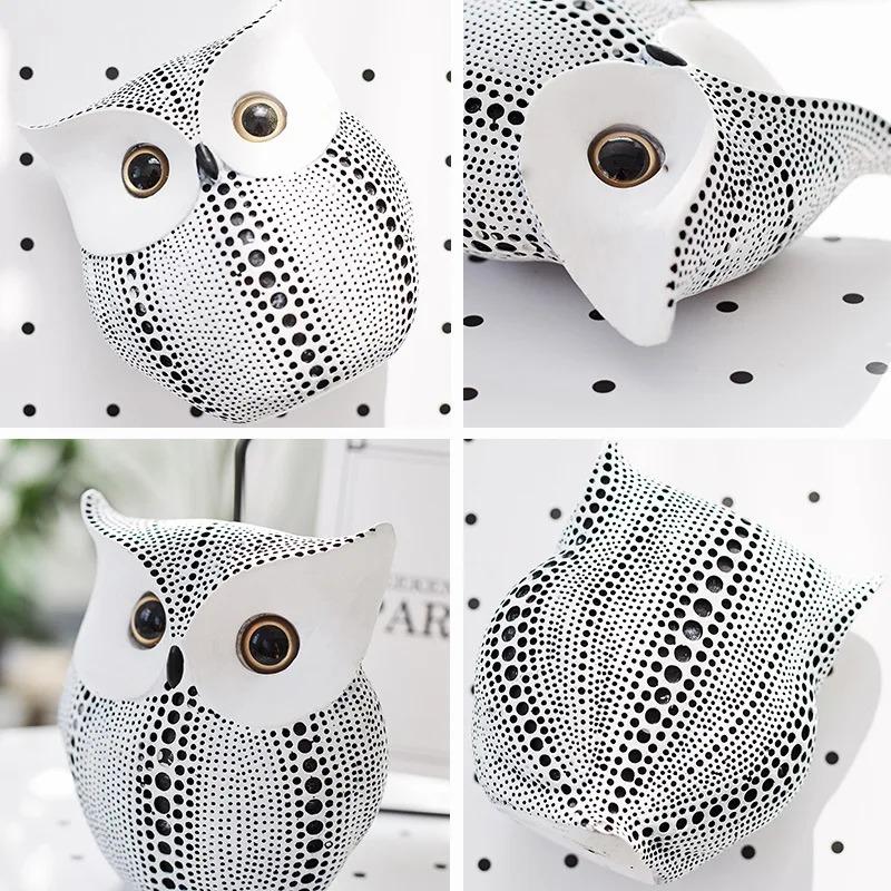 Resin Owl Sculpture Animal Statues Home Interior Decoration Sculpture Crafts Desktop Decoration  Accessories Home Accessories