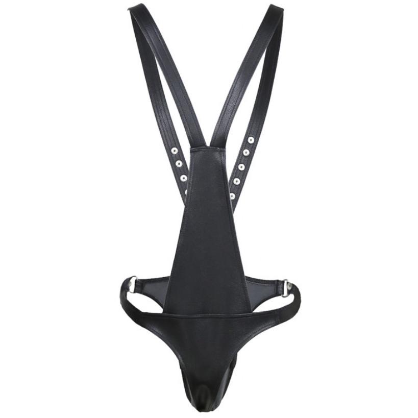 VaHppy Overalls Toys for Men Underwe Couple Hanging Socks Leather Pants Shoulder Strap Men's Erotic Clothing Cover Private Parts