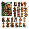 Highland Cow Theme Acrylic Decorative 2026 Calendar Advent Christmas Collection 2D Flat Pendants Ornaments 24 Days Countdown Gift for