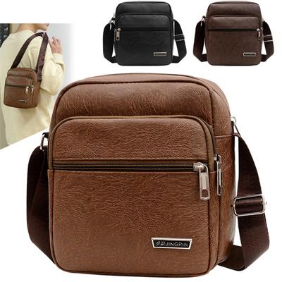 Men's Business PU Leather Shoulder Bag Casual Large Capacity Messenger Bag CLE