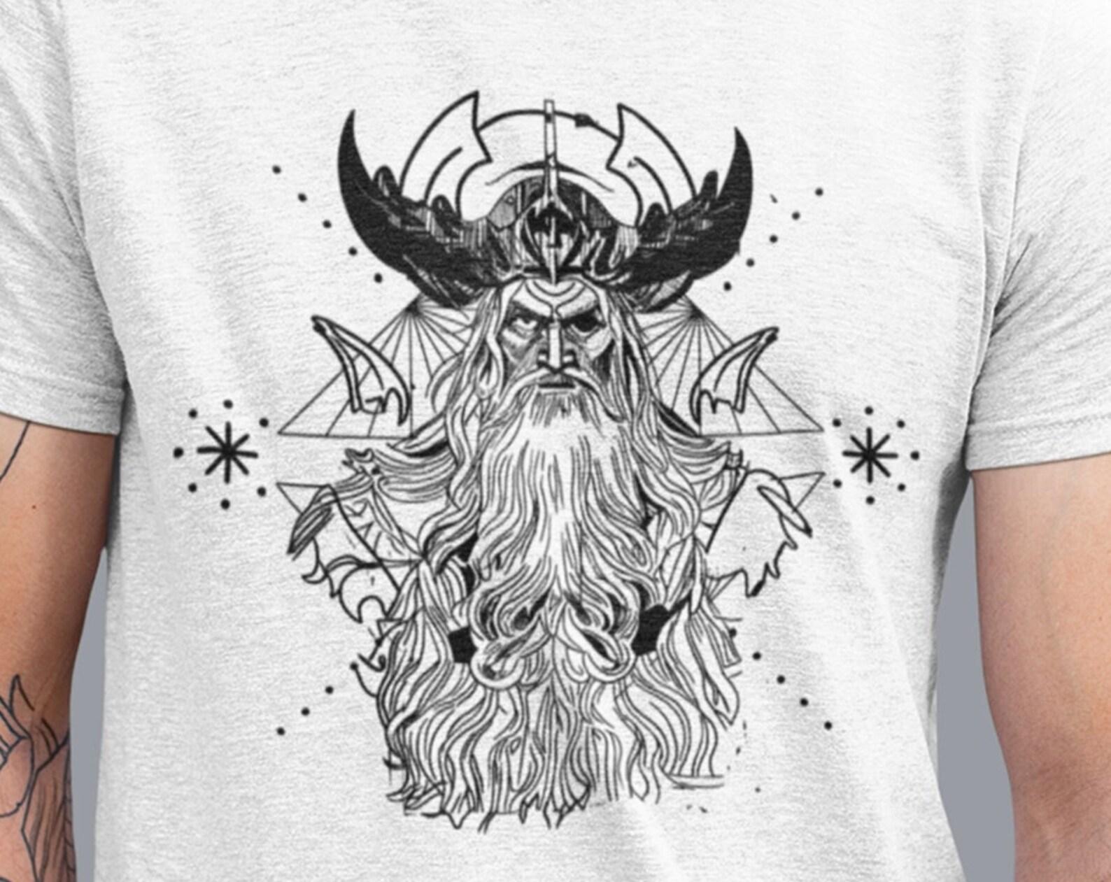 Minimalist Odin Tee, ODIN VIKING shirt, Scandinavian Print TShirt Mens Unisex Tee, Vikings T-Shirt, Valhalla Tee, Norse Mythology Gift 2XL