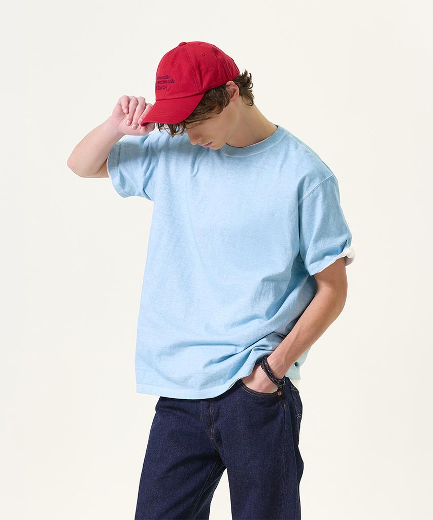 Guson Pigment-Dyed Short Sleeve T-Shirt - Soda