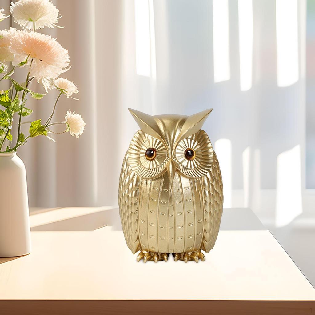 Resin Bird Statue Miniature Owl Figurine Decoration Home Decor Sculpture Figure for Fairy Garden