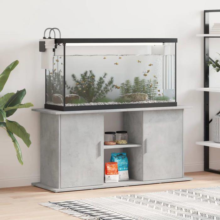 VidaXL Support pour aquarium gris béton 121x41x58 cm bois d'ingénierie 833619