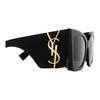 Saint Laurent Buchstabenlogo Metallnasenpads Unregelmäßiges Gestell Sonnenbrille Damen Sonnenbrille Schwarz SLM119F-BLAZE001