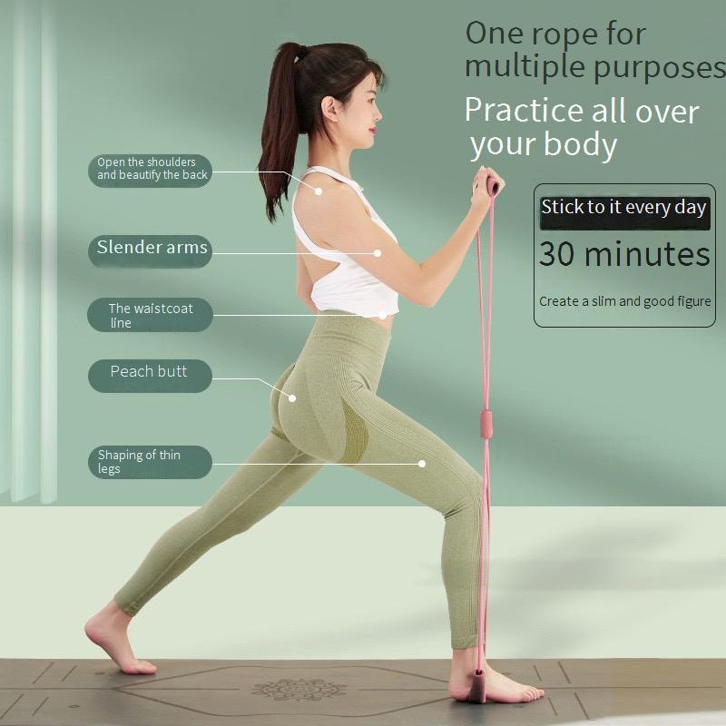 8-tvarovaný napínací lano prsní expandér jóga napínací lano fitness napínací lano Pilates odporový pás fitness zařízení napínací pás