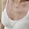 Elegant Double-Layer Titanium Steel Necklace: Women's Long, Non-Fading, Multi-Layered Sweater Chain