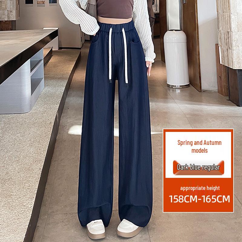 

Весна 2025 Брюки-бананы с высокой посадкой и широкими штанинами - Женские брюки из мягкого денима прямого кроя длиной до пола 6XL