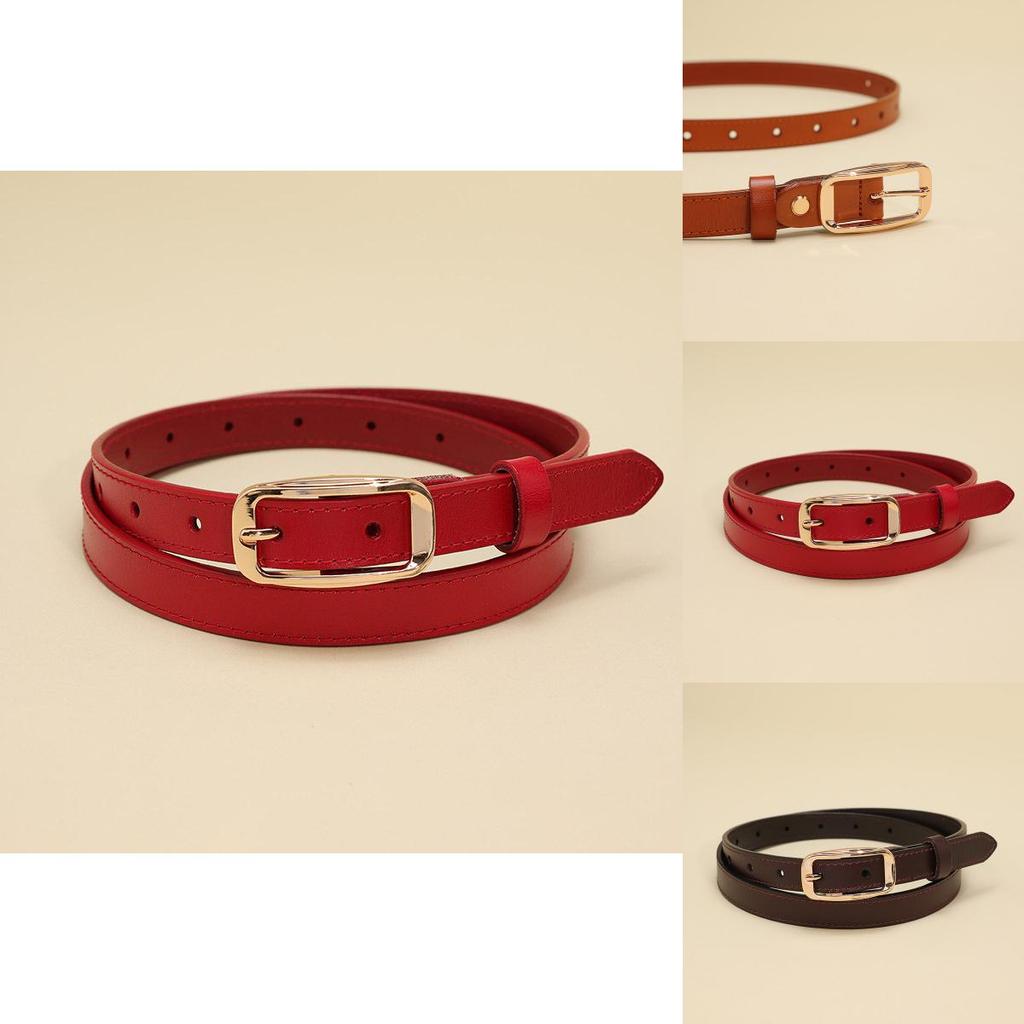 Classic Genuine Leather Womens Casual Belt With Metal Buckle For Commuting