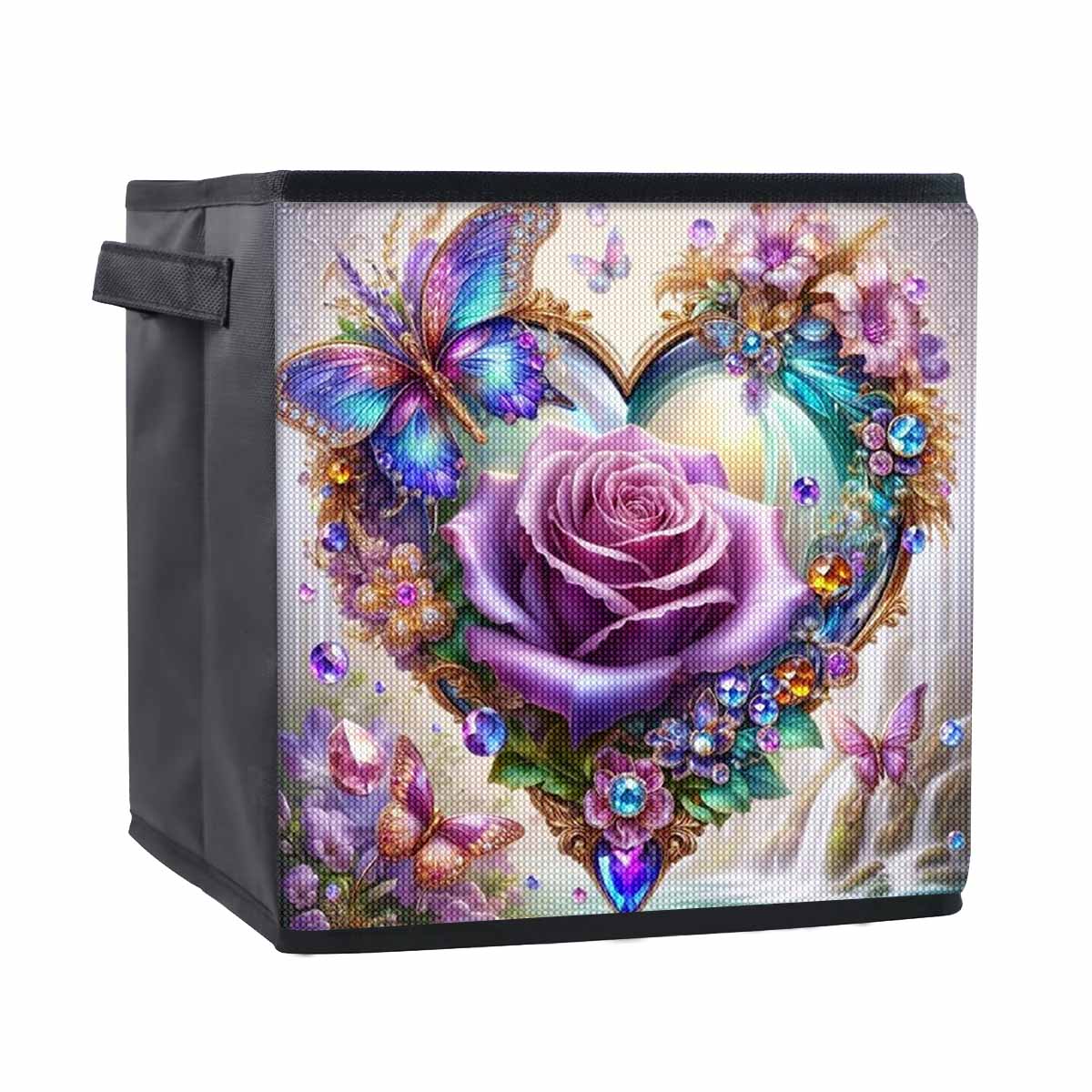 

Butterflies and Hearts 5D Diamond Painting Storage Basket Full Round Drill Mosaic Diamond Embroidery Cross Stitch Kits Home Decor Home Decor 25cmx25cm