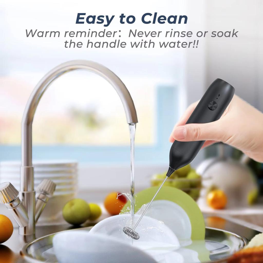 Wiederaufladbarer Milchaufschäumer, elektrischer Mixer, Schneebesen, Handaufschäumer, Zauberstab für Kaffee, Schneebesen, Getränkemixer für Mini-Schäumer für Cappuccino