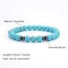 Genuine Natural Stone Beads Bracelet Men 8MM Howlite Obsidian Tiger Eyes Beaded Elastic String Bangles Homme Joias