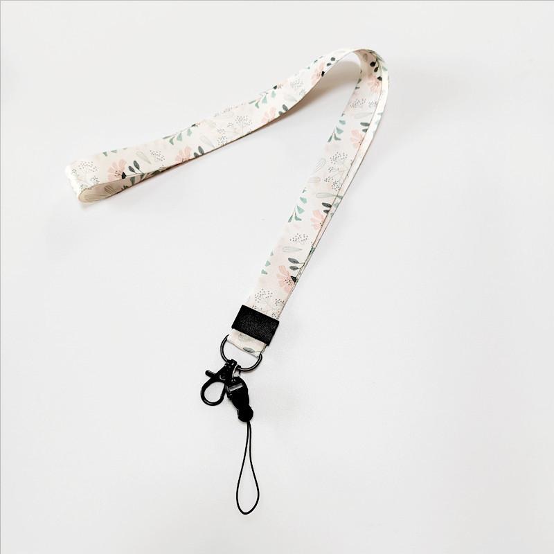 Florales Gurtband-Lanyard Handyhülle mit abnehmbarer Flugzeugschnalle - Anti-Drop Hals- & Ausweis-Lanyard