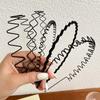 Spring Shape Thin Metal Hair Hoop Double Layer Men Hair Bands Elegnat Wave Shape Headband  Daily
