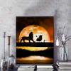 Disney Diamond Painting Timon Pumba and Simba Silhouette Artwork 5D Diamond Painting Art Embroidery Cross Stitch Room Decoration