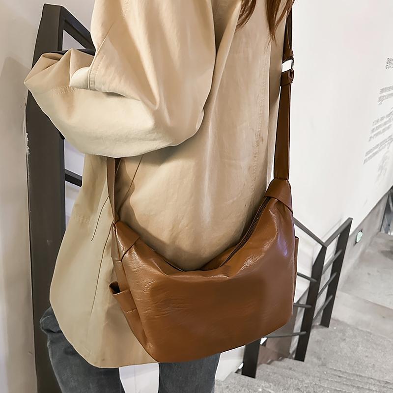 Women's Bag PU Underarm Bag Solid Color Crossbody Bag Shoulder Bag