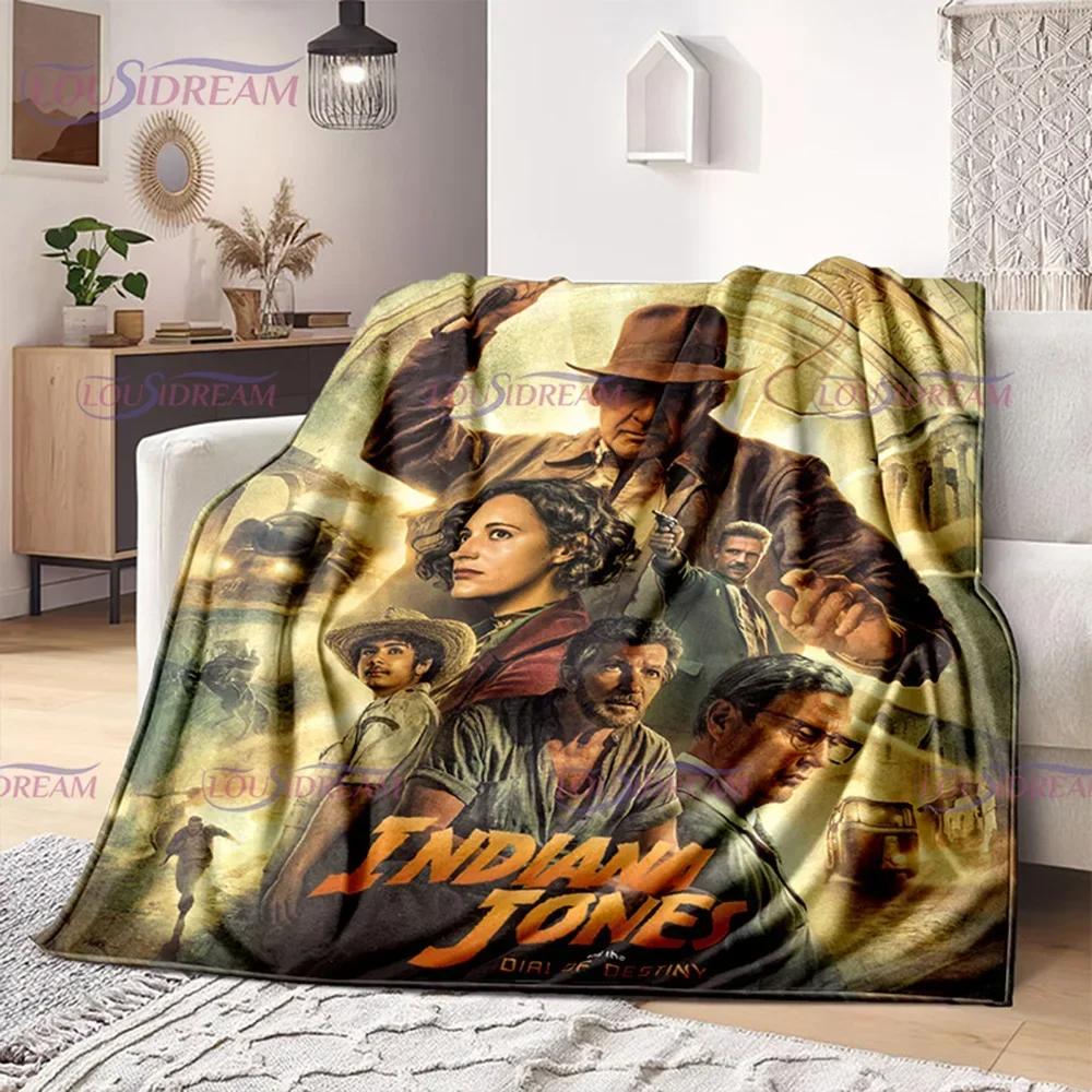 Indiana Jones and The Dial of Destiny Flannel Blanket Bedding Bedspread Sofa Warm Blanket Home Decor Children Adult Fans Gift