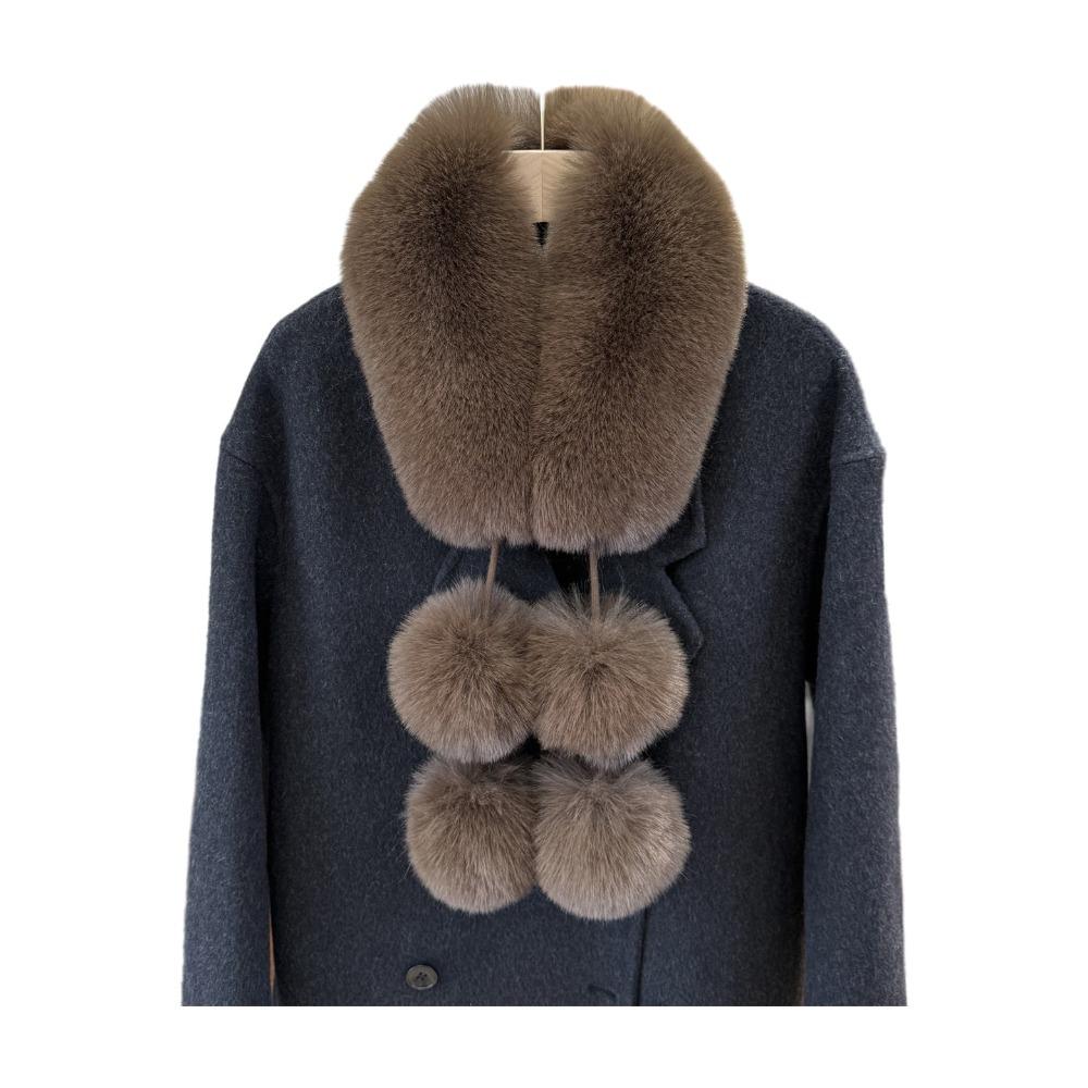 Solid Color Faux Fur Scarf Magnetic Buckle Women Winter Scarves Thickened Neckscarf for Girls
