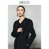 HECO Women's Embroidered Double-faced Wool Long Winter Coat