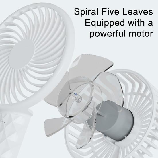 Portable Desk Fan with Base 3 Speed Adjustable Summer Handheld Cooling Fan USB Rechargeable Quiet Travel Office Outdoor Personal Fan