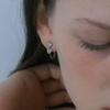 pearlymore logo heart chain drop earrings_PM25E001SS