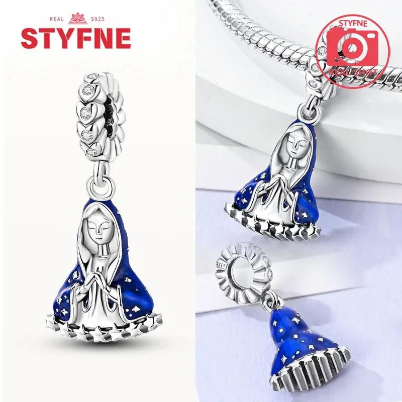Copperour Lady Charm Bead The Virgin Mary Dangle Fitoriginal Bracelet Pendants Jewelry Marking Fine Gift For Women