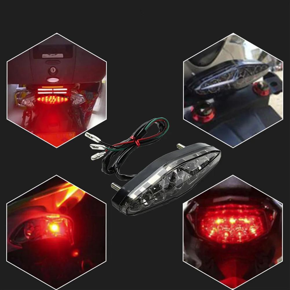 Motorcycle LED Tail Light Rear Brake Lamp 12V High Low Red Stop Signals Universal For Dirt Street Bike Scooter Motorbike