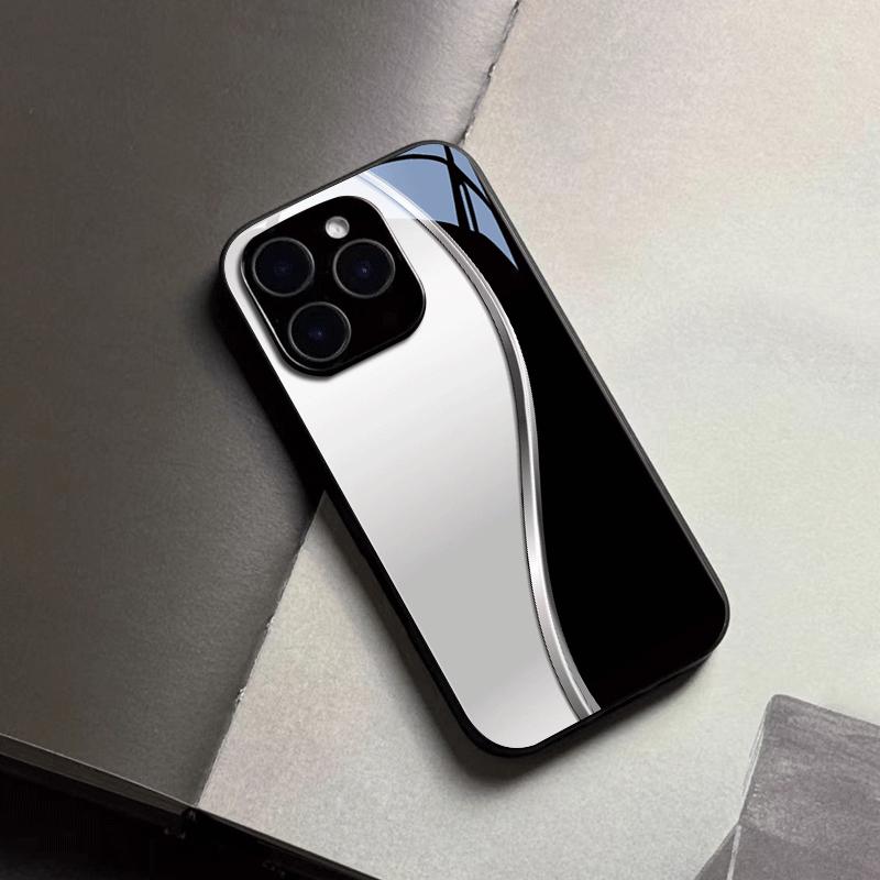 Black White Fashion Patterns Phone Case for Iphone 17 Pro Max Cover Built-in Glass for iPhone 17 16 15 14 13 12 Pm Pro Plus