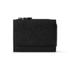 Pilot Wallet With Embossed Pattern And Zipper Closure In Full-Grain Taurillon Leather Men Wallet Black M82556