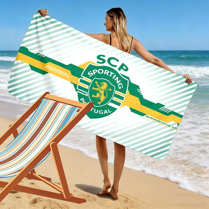 Sporting CP Print Beach Towel, Large Soft Quick Dry Towel for Beach Camping Swimming