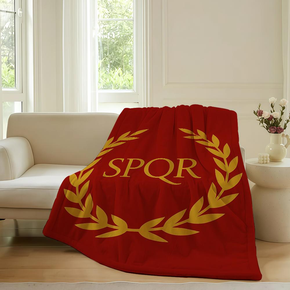 

Fashion print SPQR Blanket For Sofa Office Bed Plane Travel Sleep Read Relax Camping Soft And Warm 75x90cm