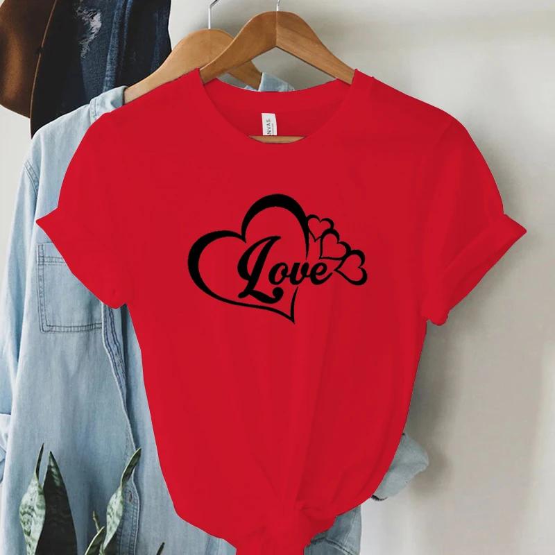 Lover Heart Graphic Summer T Shirts Women Hearts Gift Short Sleeve Tshirt Round Neck Classic Tops Lover Heart Essential Tshirt