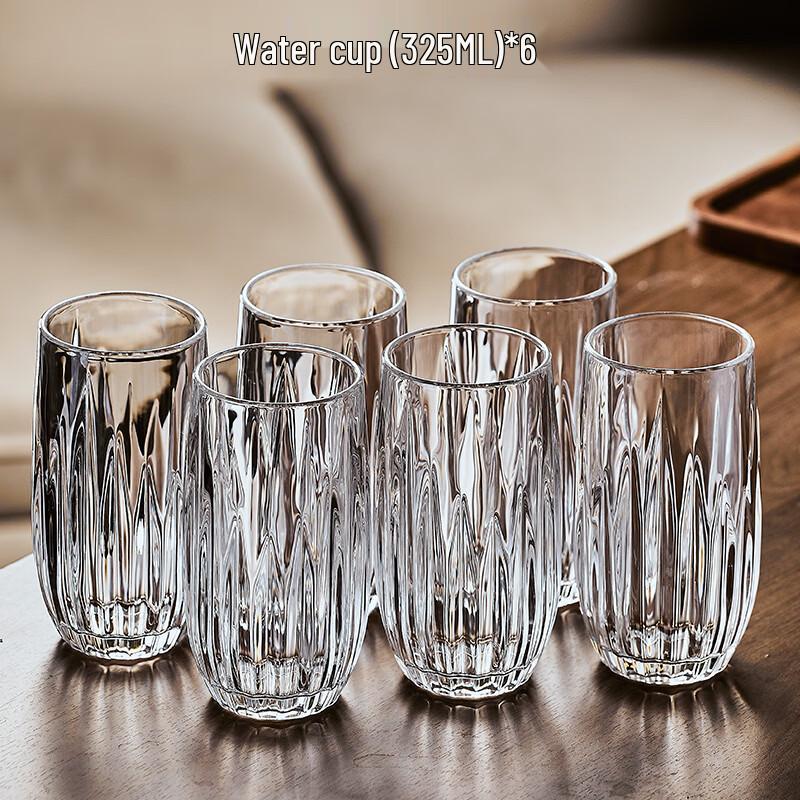 Handon 6-Piece Glass Cup Set with Gold Holder