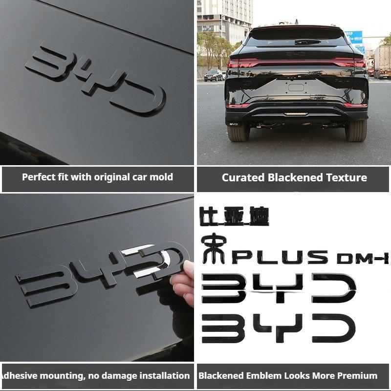 For BYD Seal U Sealion 6 DM-i EV Song PLUS Car Black Front Badge Sticker Black Rear Emblem Black Warrior Car Modification Logo