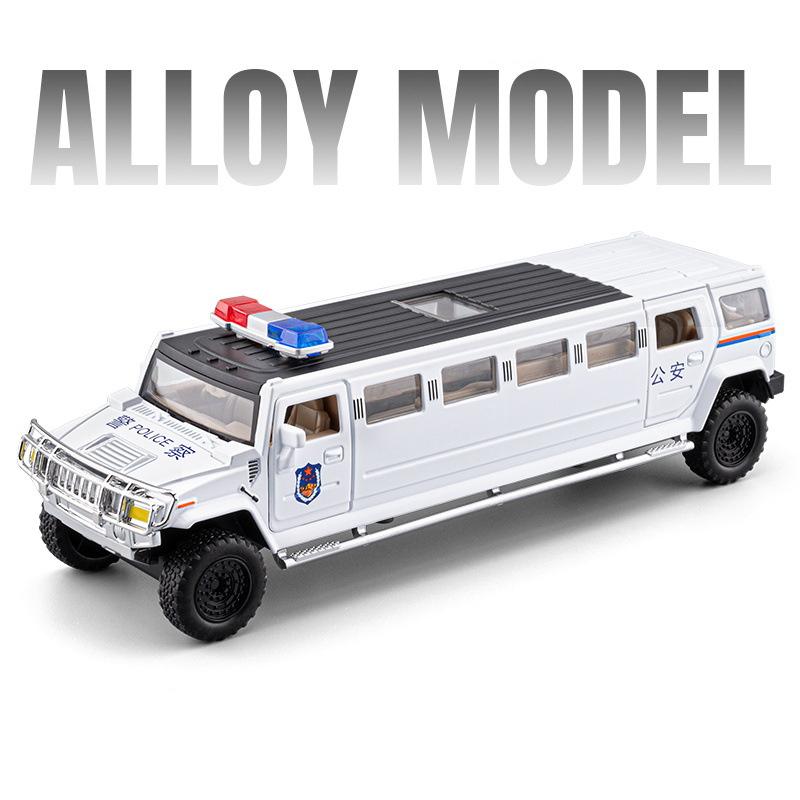 1/32 HUMMER H2 Extended Version Alloy Car Model Diecasts Metal Business Vehicles Car Model Sound Light Simulation Kids Toys Gift