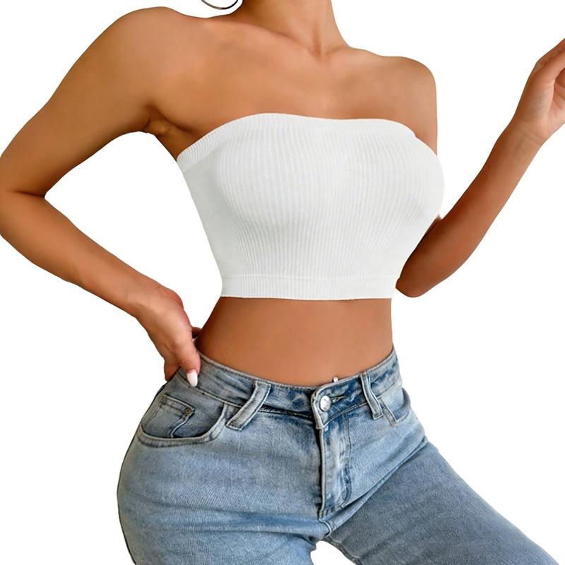 Women's Solid-Color Strapless Bandeau