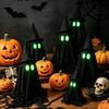 Glow in Dark Hooded Ghost Figurine Halloween Tabletop Decor Party Pub Bar Scene Decoration Black Skeleton Ornament