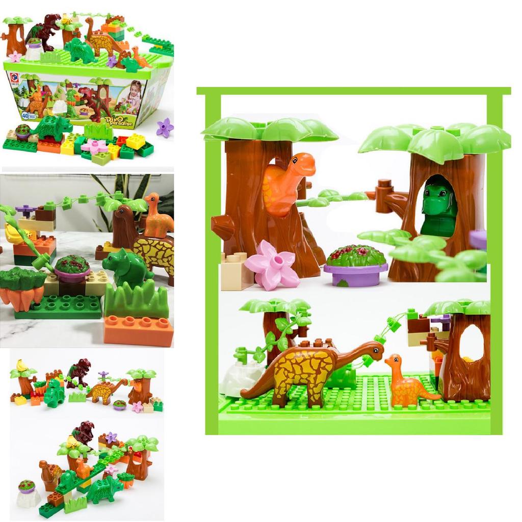 Dinosaurier-Bausteinset für Kinder mit großen ABS-Kunststoffteilen für kreatives Spielen