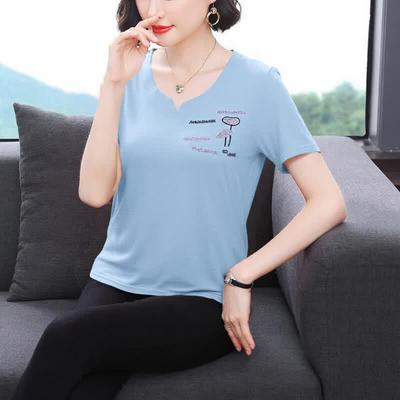 Damen Casual Locker geschnittenes Rundhals-T-Shirt