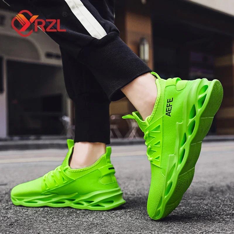 YRZL Men's Breathable Running Shoes High Quality Lightweight Non Slip Comfortable Sneakers for Men Cushioned Fashion Sport Shoes