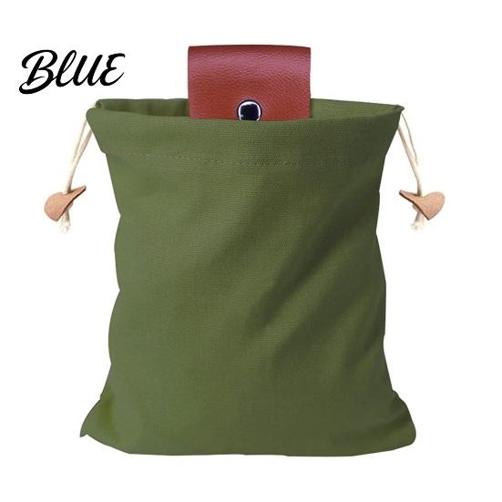 Sac de cueillette mains libres Sac de glanage pliable avec ceinture Toile et cuir PU Ceinture de taille réglable Pochette pour fruits et légumes Pliable
