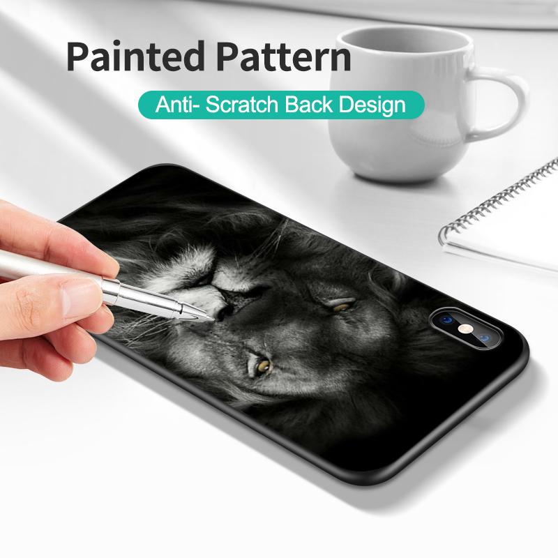 Black Tpu Case For Vivo Y21 Y51A 2021 Y21S Y33S Y51 2020 Y51S Y53s 4G Y72 5G Back Cover Animals The Lion