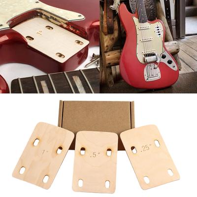 3 Peças Calços de Braço de Guitarra Placa de Braço de Guitarra de Madeira para Proteção do Braço da Guitarra com Calços de Braço de Guitarra de 0,25 0,5 e 1 Graus