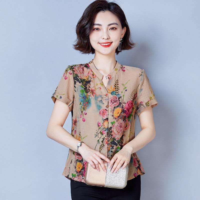 

Женские топы высокого класса Женские футболки из хлопка и льна с короткими рукавами Женские рубашки с цветочным принтом, закрывающие живот и демонстрирующие вес L